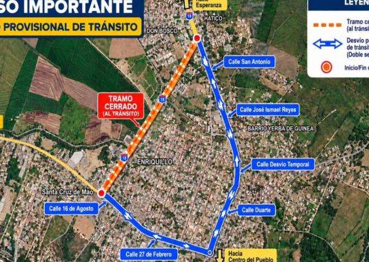 MOPC anuncia desvío temporal del tránsito en la avenida Benito Monción de Mao