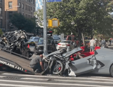 Aparatoso accidente en Inwood deja tres heridos; NYPD investiga posible carrera ilegal
