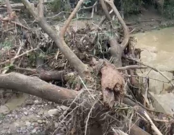 Crecida de r&iacute;o inunda decenas de viviendas en Jacagua de Santiago