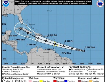 COE: Elsa estar&aacute; el s&aacute;bado cerca de la costa sur de Rep&uacute;blica Dominicana