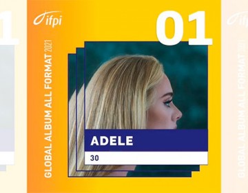 Adele ("30") triunfa en lista de la IFPI a Álbum global en todos los formatos