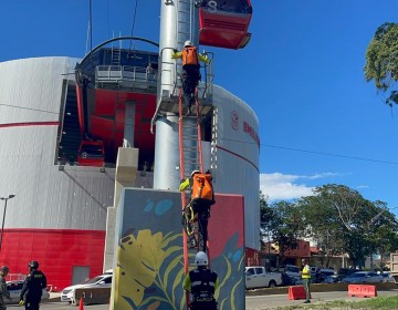 CESMET realiza simulacro de rescate en Telef&eacute;rico de Santiago 