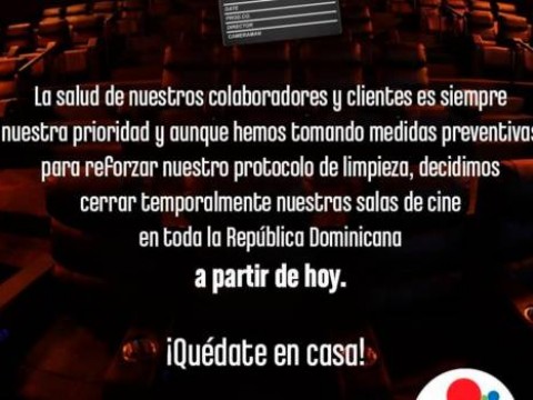 Palacio del Cine y Caribbean Cinemas cierran sus salas por COVID-19