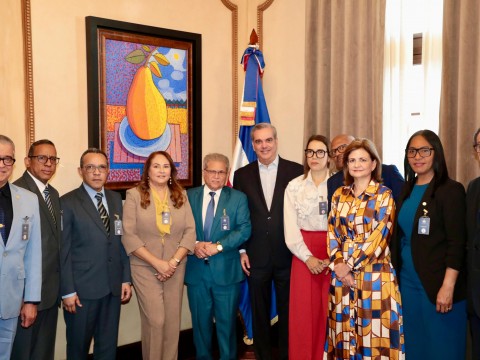 Presidente Abinader se re&uacute;ne en el Palacio Nacional con comisi&oacute;n del Colegio M&eacute;dico Dominicano