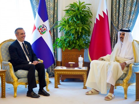 Presidente Abinader se re&uacute;ne con Emir de Qatar