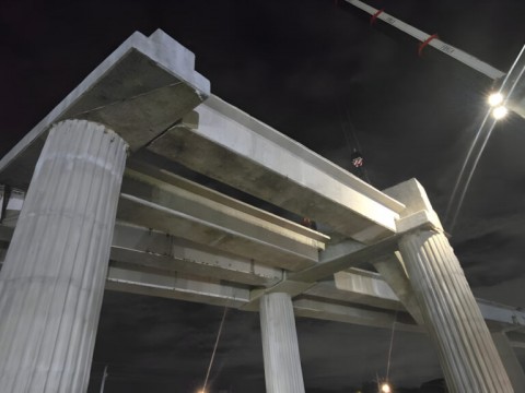 Opret coloca vigas para futura l&iacute;nea del Metro en prolongaci&oacute;n 27 de Febrero