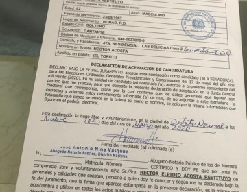 El cantante H&eacute;ctor Acosta "El Torito" inscribe su candidatura a senador por la provincia Monse&ntilde;or Nouel