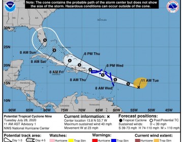Onamet emite alerta por los efectos de depresi&oacute;n tropical Isaias