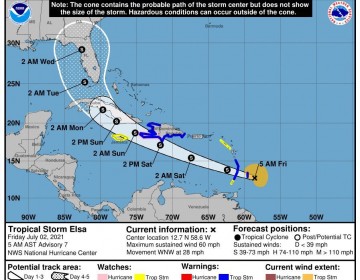 Elsa se covierte en hurac&aacute;n y mantiene curso hacia el caribe