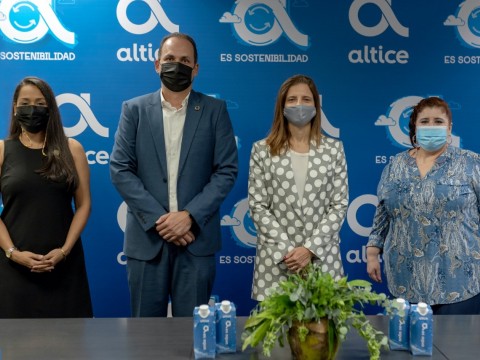 Altice usar&aacute; agua en envase de cart&oacute;n para reducir pl&aacute;stico en sus oficinas