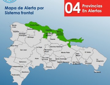 COE mantiene cuatro provincias en alerta verde por aguaceros