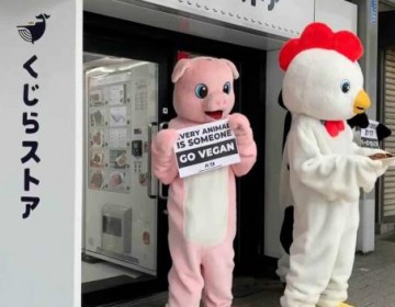 Activistas protestan contra el consumo de carne de ballena en Jap&oacute;n
