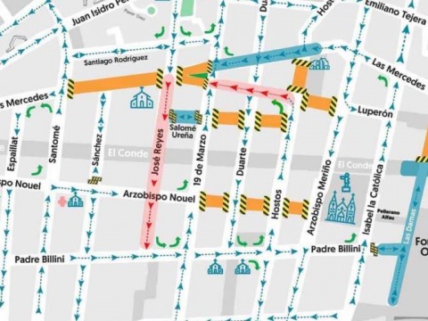 Anuncian cambio de direcci&oacute;n de la calle Jos&eacute; Reyes por trabajos en la Ciudad Colonial