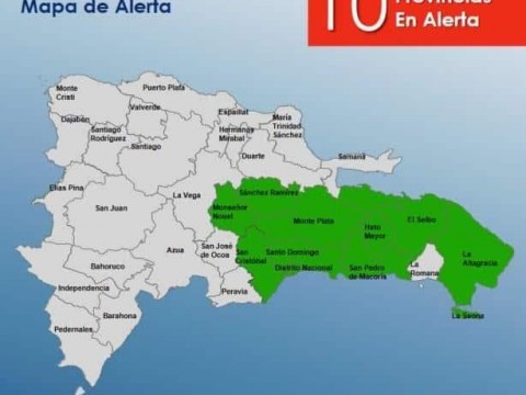 COE reduce a 10 las provincias en alerta verde por vaguada