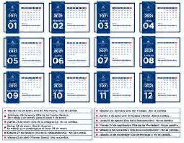 Conozca los d&iacute;as festivos del 2021