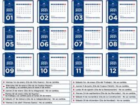 Conozca los d&iacute;as festivos del 2021
