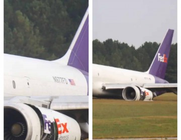 Un avi&oacute;n de FedEx se estrella y se sale de la pista en un aeropuerto de EE.UU.