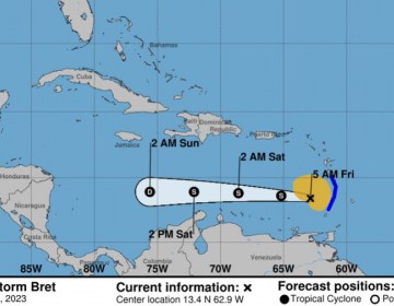 Lluvias este s&aacute;bado y domingo en varias provincias por efectos indirectos de la tormenta Bret