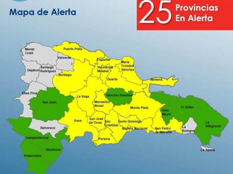 Aguaceros dispersos este mi&eacute;rcoles; COE reduce alertas en el Gran Santo Domingo