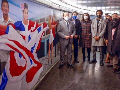 El arte dominicano llega en forma de mural al metro de Madrid