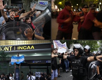 Polic&iacute;a reprime protesta del cine argentino contra ajustes de Milei