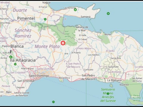 Sismo de 4.6 se registra al norte de Bayaguana la madrugada de este lunes