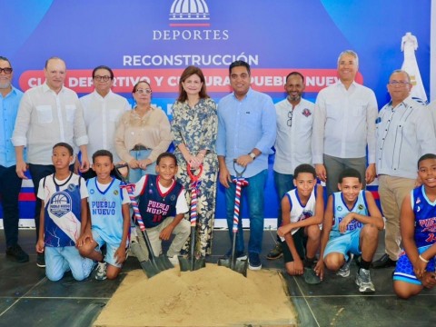 Vicepresidenta Raquel Pe&ntilde;a y ministro Kelvin Cruz dan inicio a la reparaci&oacute;n del Club Pueblo Nuevo en Santiago