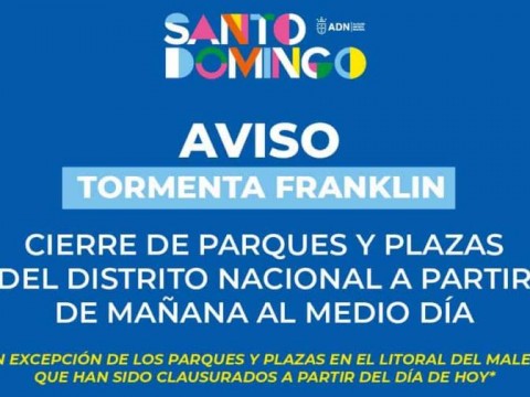 Alcald&iacute;a del Distrito cerrar&aacute; parques y plazas desde el mediod&iacute;a del martes por tormenta Franklin